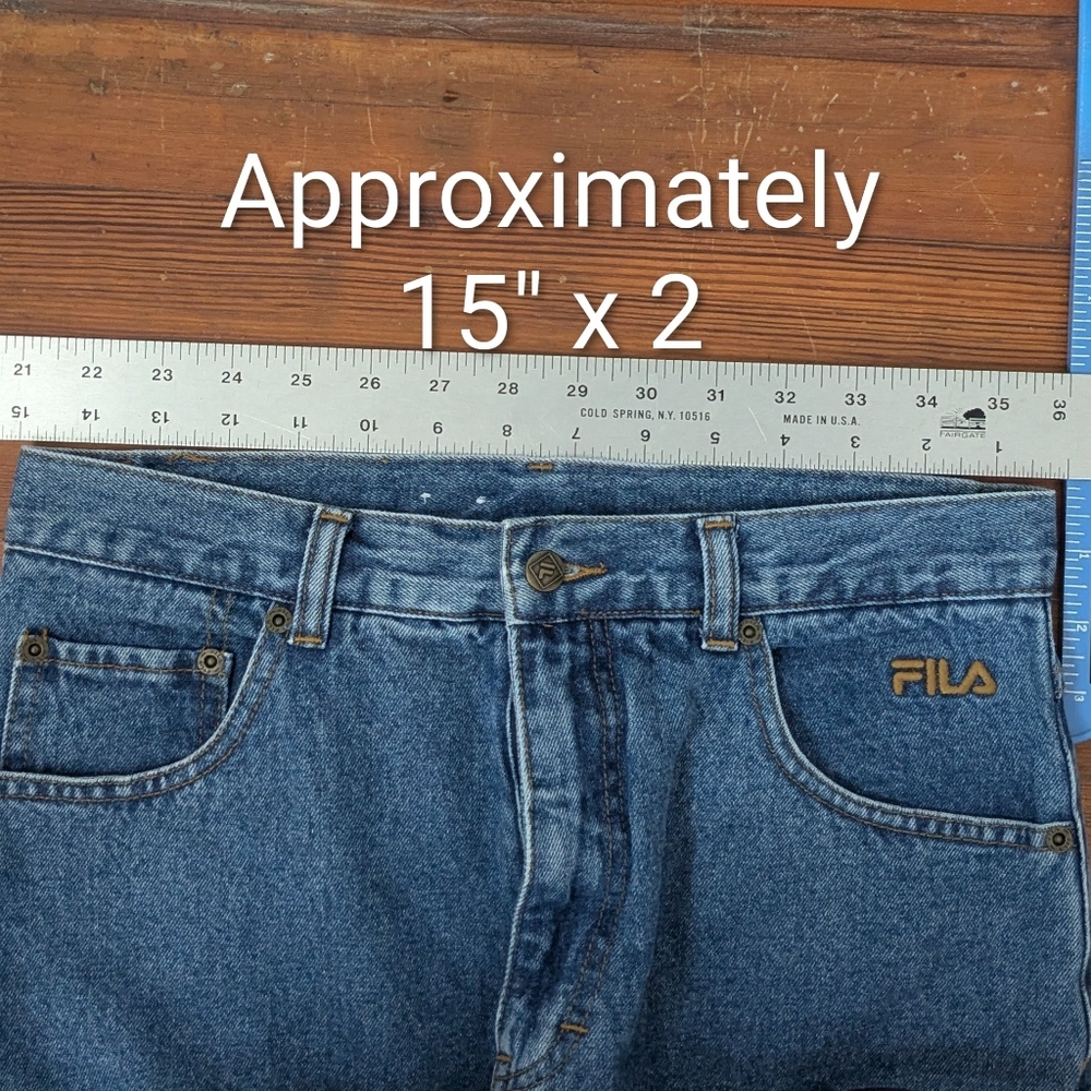Rare to Find Vintage Fila High Rise Tapered Jeans Medium Wash For Women Size 20 - Picture 9 of 10
